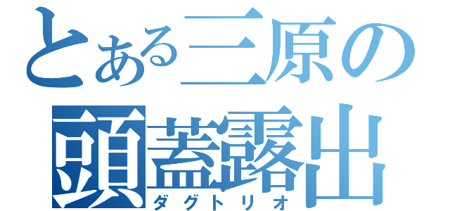 とある三原の頭蓋露出（ダグトリオ）