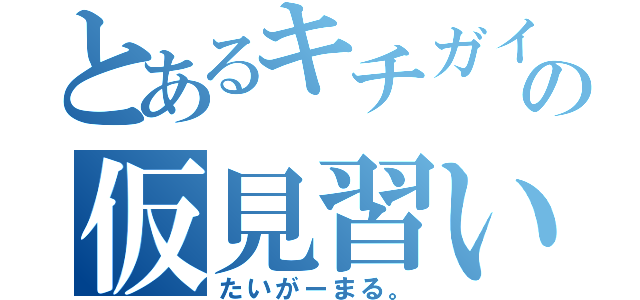 とあるキチガイの仮見習い（たいがーまる。）