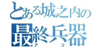 とある城之内の最終兵器（アゴ）