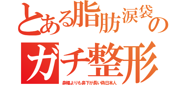 とある脂肪涙袋のガチ整形（鼻幅よりも鼻下が長い偽日本人）