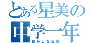 とある星美の中学一年（おかしな日常）