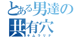 とある男達の共有穴（キムラリナ）