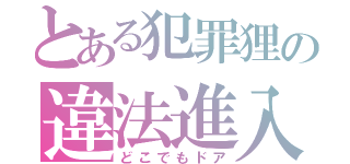 とある犯罪狸の違法進入（どこでもドア）