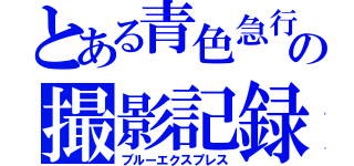 とある青色急行の撮影記録（ブルーエクスプレス）