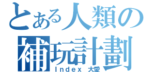 とある人類の補玩計劃（Ｉｎｄｅｘ 大愛）