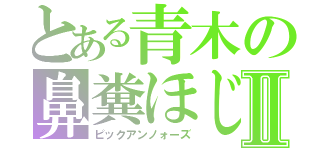 とある青木の鼻糞ほじりⅡ（ピックアンノォーズ）