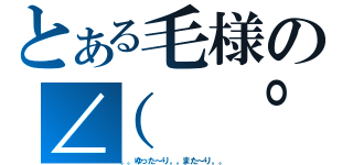 とある毛様の∠（ ゜д゜）／（。。ゆった～り。。また～り。。）