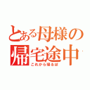 とある母様の帰宅途中（これから帰るぽ）