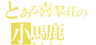 とある喜翆荘の小馬鹿（ホビロン）