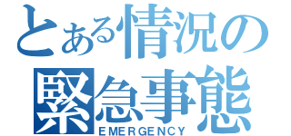 とある情況の緊急事態（ＥＭＥＲＧＥＮＣＹ）