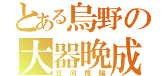 とある烏野の大器晩成（日向翔陽）