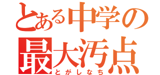 とある中学の最大汚点（とがしなち）