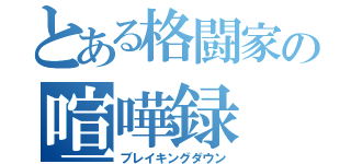 とある格闘家の喧嘩録（ブレイキングダウン）