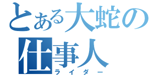 とある大蛇の仕事人（ライダー）