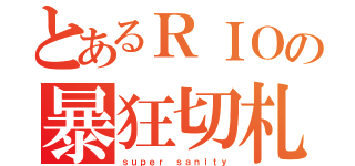 とあるＲＩＯの暴狂切札（ｓｕｐｅｒ ｓａｎｉｔｙ）