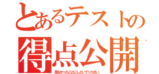 とあるテストの得点公開（見なかったことにしといてください。）