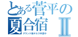 とある菅平の夏合宿Ⅱ（グランド数ギネス申請中）