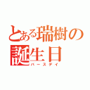 とある瑞樹の誕生日（バースデイ）