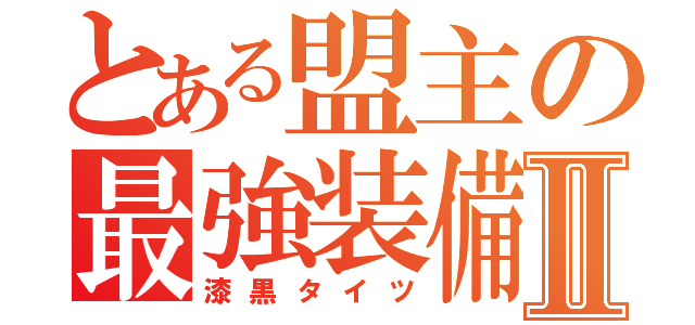 とある盟主の最強装備Ⅱ（漆黒タイツ）