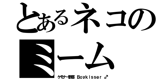 とあるネコのミーム（ケモナー歓喜 Ｂｏｙｋｉｓｓｅｒ ♂）