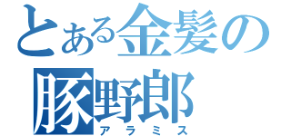 とある金髪の豚野郎（アラミス）