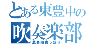 とある東豊中の吹奏楽部（思春期真っ盛り）