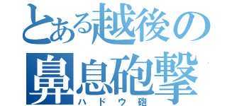 とある越後の鼻息砲撃（ハドウ砲）