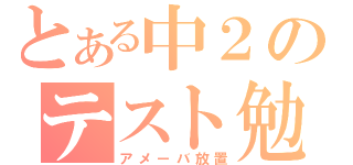 とある中２のテスト勉強（アメーバ放置）