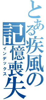 とある疾風の記憶喪失（インデックス）