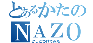 とあるかたのＮＡＺＯ（かっこつけてみた）