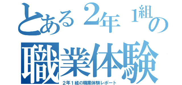 とある２年１組の職業体験記録（２年１組の職業体験レポート）