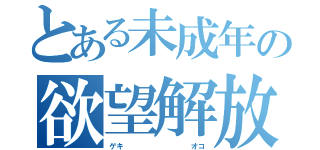 とある未成年の欲望解放（ゲキ　　　　　　　　　オコ）