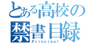 とある高校の禁書目録（Ｐｒｉｎｃｉｐａｌ）