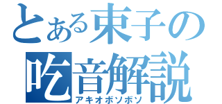 とある束子の吃音解説（アキオボソボソ）