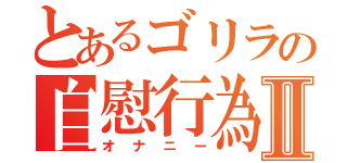 とあるゴリラの自慰行為Ⅱ（オナニー）