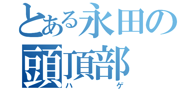 とある永田の頭頂部（ハゲ）