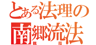 とある法理の南郷流法理拳（親指）