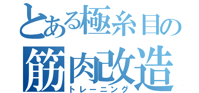 とある極糸目の筋肉改造（トレーニング）