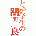 とある学生の告野　良（ハゲ）