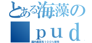 とある海藻の ｐｕｄｄｉｎｇ（国内産昆布１００％使用）