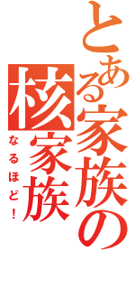 とある家族の核家族（なるほど！）