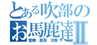 とある吹部のお馬鹿達Ⅱ（愛樺 真里 涼香）