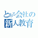 とある会社の新人教育（）