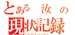 とある 汝 の現状記録（トランスフォーメーション）