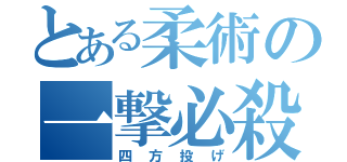 とある柔術の一撃必殺（四方投げ）