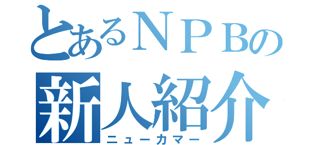 とあるＮＰＢの新人紹介（ニューカマー）