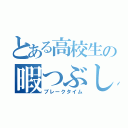 とある高校生の暇つぶし（ブレークタイム）