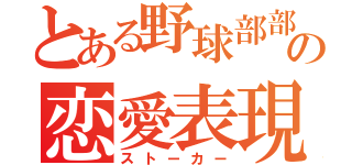 とある野球部部長の恋愛表現（ストーカー）