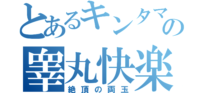 とあるキンタマの睾丸快楽（絶頂の両玉）