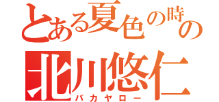 とある夏色の時の北川悠仁（バカヤロー）